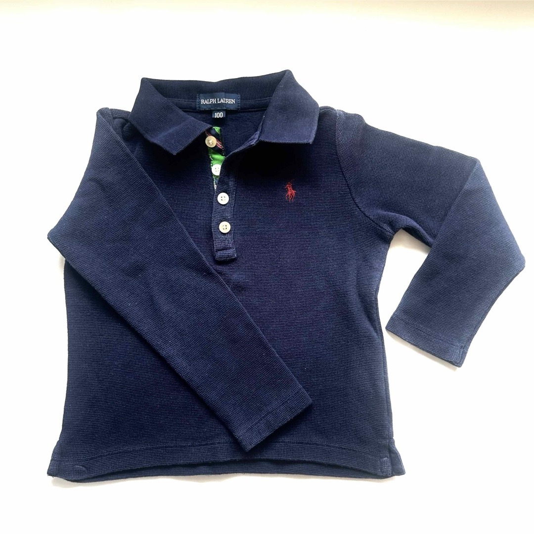 Ralph Lauren(ラルフローレン)の美品✨RalphLauren ラルフローレン　ポロシャツ　長袖　ネイビー キッズ/ベビー/マタニティのキッズ服男の子用(90cm~)(Tシャツ/カットソー)の商品写真