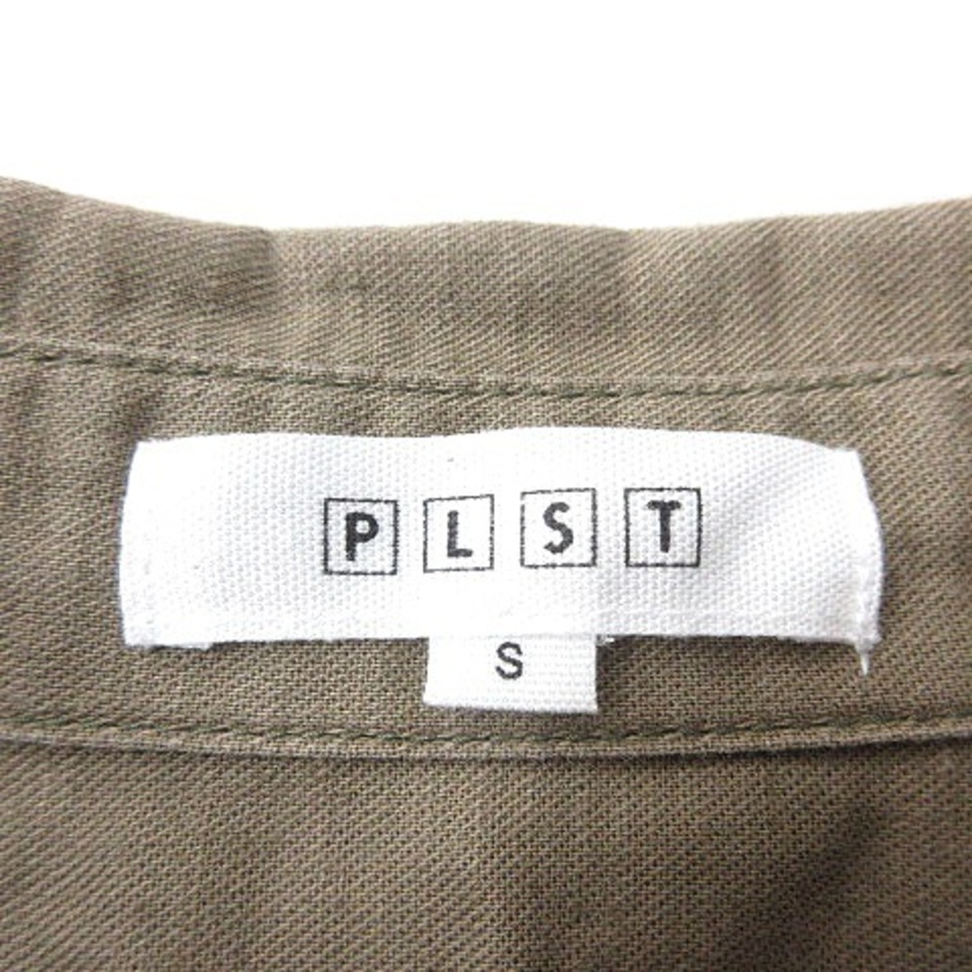 PLST(プラステ)のプラステ PLST シャツ 長袖 麻混 リネン混 S ベージュ カーキ /MN レディースのトップス(シャツ/ブラウス(長袖/七分))の商品写真