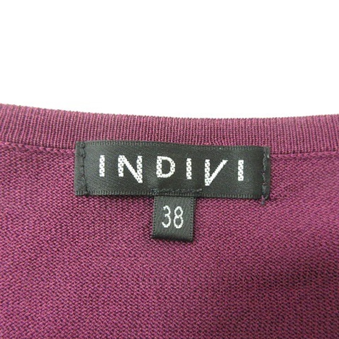 INDIVI(インディヴィ)のインディヴィ INDIVI ニット カットソー 七分袖 38 紫 パープル レディースのトップス(ニット/セーター)の商品写真