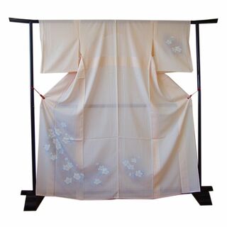 「縁」151ｃｍ～158ｃｍ 夏物 駒絽 訪問着 正絹 Ｉ８４３(着物)