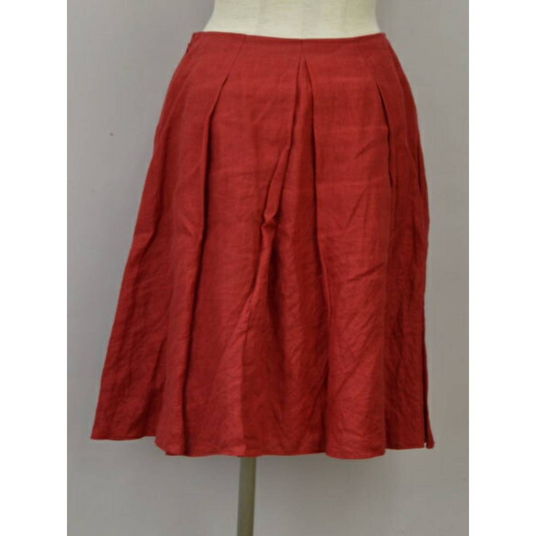 シビラ Sybilla スカート リネン Lサイズ レッド レディース e_u F-M12807 レディースのスカート(ミニスカート)の商品写真