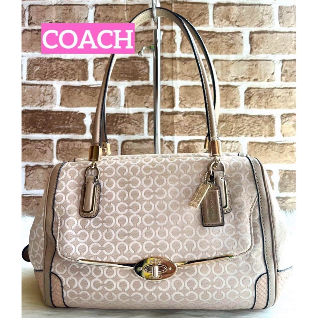 COACH(コーチ)のCOACH コーチ ハンドバッグ マディソン パイソン オプアート  レディースのバッグ(ハンドバッグ)の商品写真