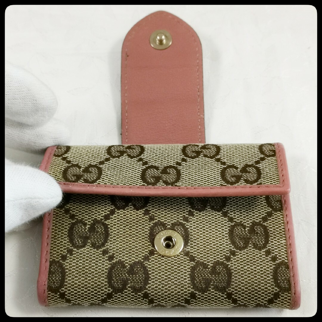 GUCCI グッチ GGキャンバス ラブリーハート 6連キーケース ピンク GUCCI グッチ GGキャンバス ラブリーハート 6連キーケース ピンク