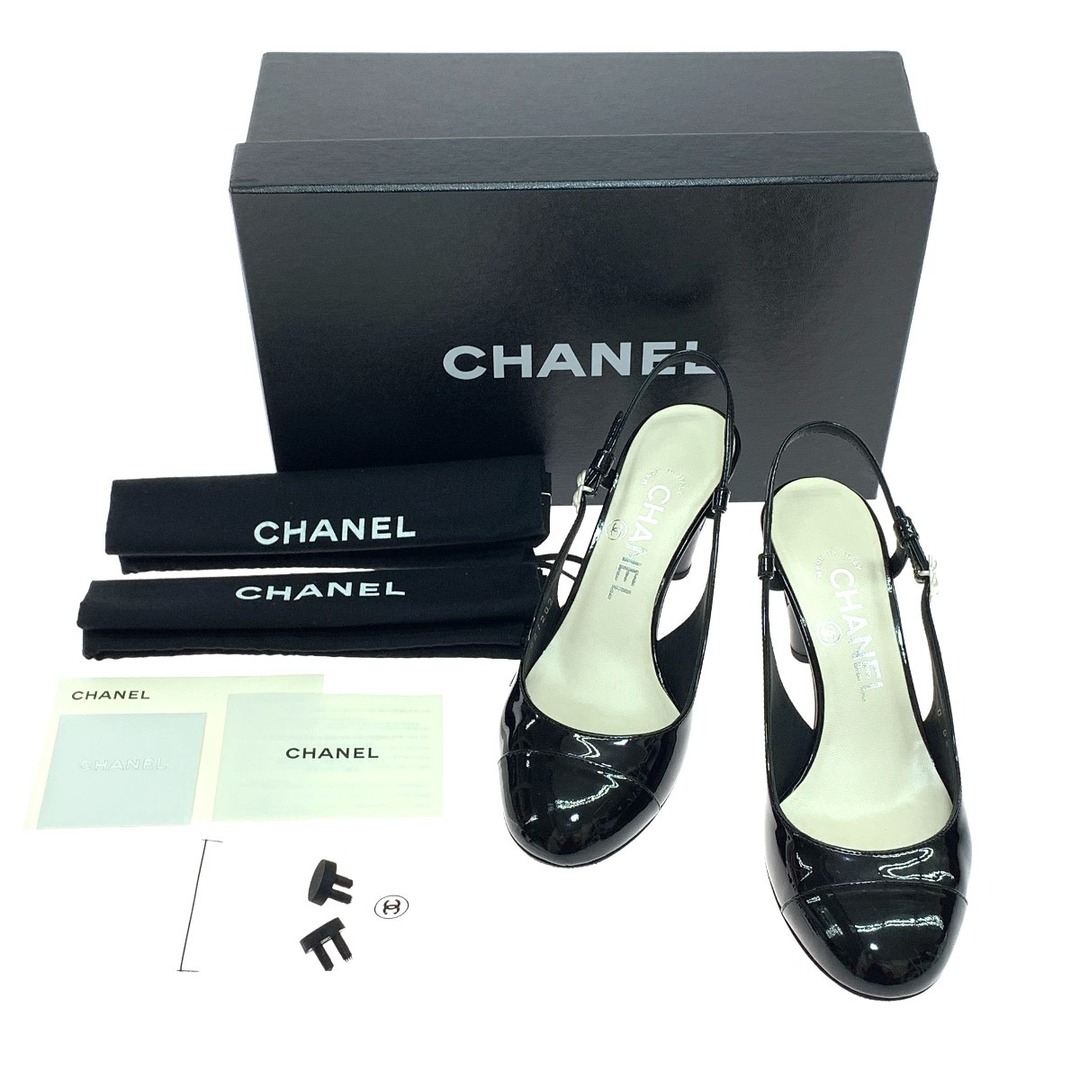 CHANEL(シャネル)の$$ CHANEL シャネル レディース ミュール 35 1/2C カメリア エナメル D G27202 ブラック レディースの靴/シューズ(ミュール)の商品写真