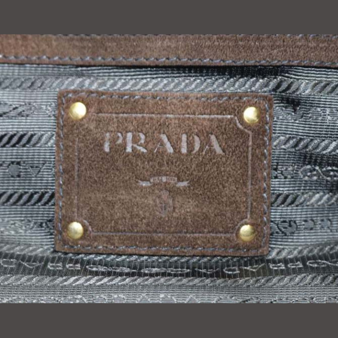 PRADA(プラダ)のプラダ カナパ トートバッグ ハンドバッグ デニム 水色 茶色 BN2182 レディースのバッグ(トートバッグ)の商品写真