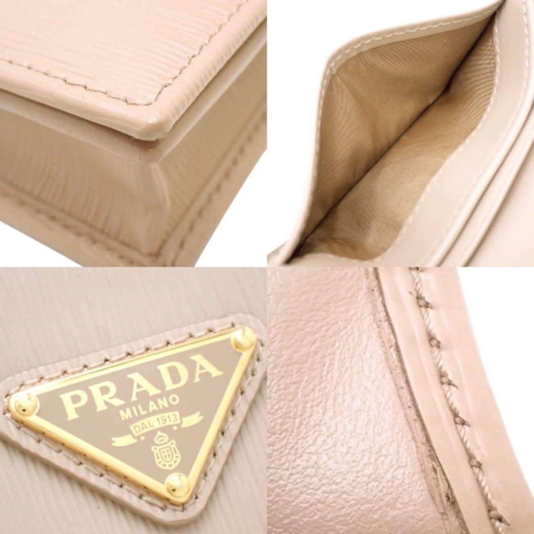 PRADA(プラダ)のPRADA(プラダ) トライアングルロゴ 名刺入れ 名刺入れ カードケース 小物 ヴィッテロムーブ CIPRIA ピンクベージュ ゴールド金具 1MC122 レディース 40803001614【中古】【アラモード】 レディースのファッション小物(名刺入れ/定期入れ)の商品写真