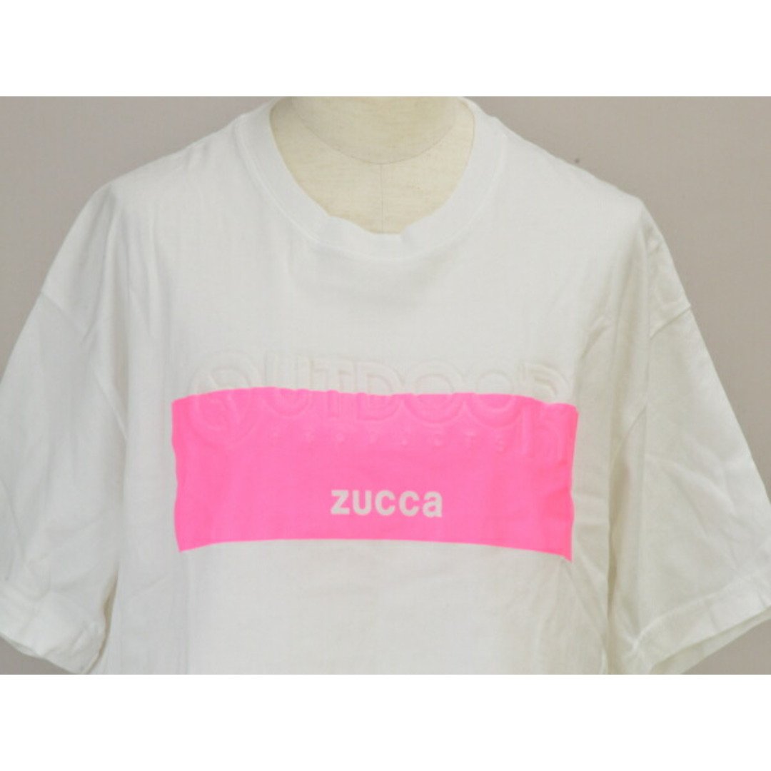 ZUCCa(ズッカ)のズッカ ZUCCa×OUTDOOR Tシャツ/カットソー 半袖 コットン Mサイズ ホワイト レディース j_p F-M13103 レディースのトップス(Tシャツ(半袖/袖なし))の商品写真