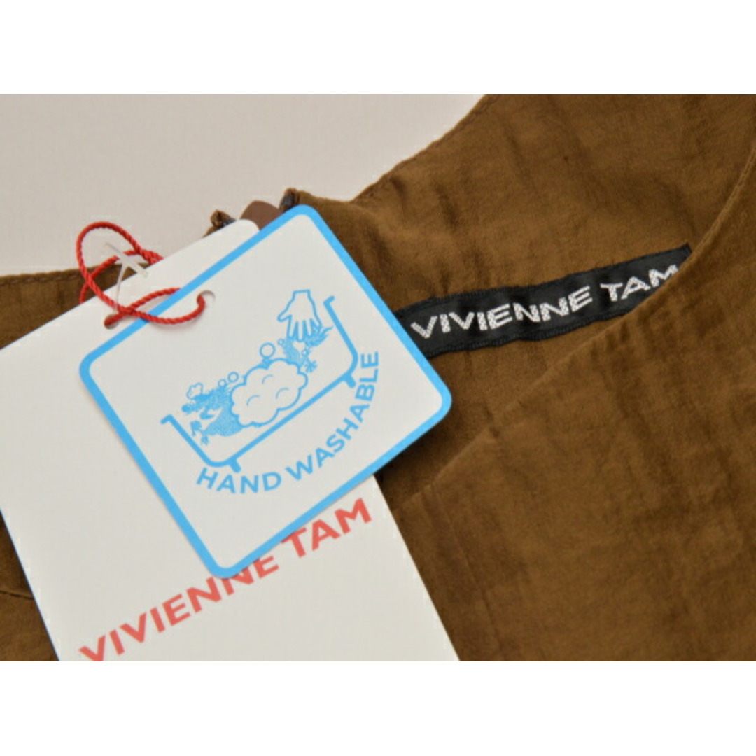 VIVIENNE TAM(ヴィヴィアンタム)のヴィヴィアンタム VIVIENNE TAM シャツ/ブラウス ワンポイントロゴ ドラゴン 38サイズ ブラウン レディース u_s F-M13148 レディースのトップス(シャツ/ブラウス(半袖/袖なし))の商品写真