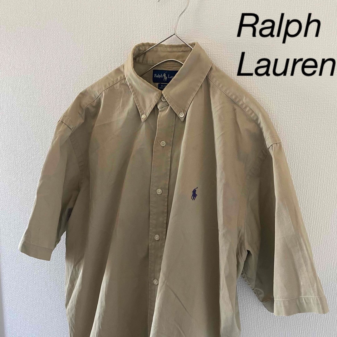 Ralph Lauren(ラルフローレン)のRalphLaurenラルフローレン半袖bdシャツメンズベージュm メンズのトップス(シャツ)の商品写真