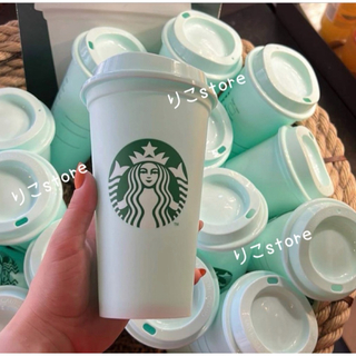 スターバックスコーヒー(Starbucks Coffee)の日本未発売　ヨーロッパ　スターバックス　ミントカラー　リユーザブルカップ(タンブラー)
