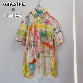 Design Tshirts Store graniph - 【希少♡】graniph コラボ半袖シャツ/たいようオルガンパターン荒井良二