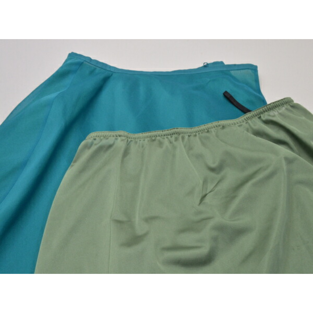 シビラ Sybilla スカート 巻き ラップ Mサイズ グリーン レディース e_u F-M13172 レディースのスカート(ミニスカート)の商品写真