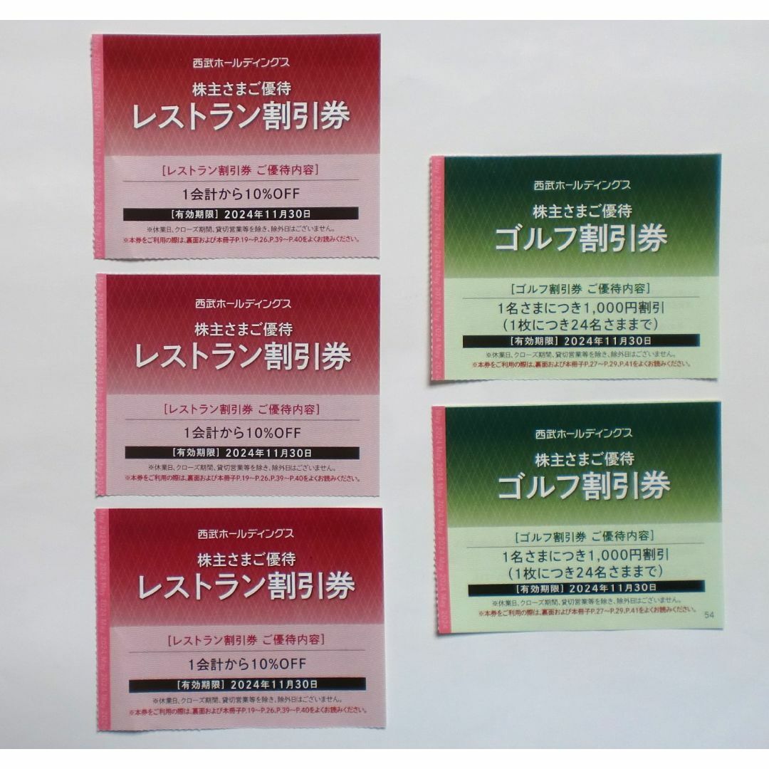 西武ホールディングス　株主優待券 チケットの施設利用券(ゴルフ場)の商品写真