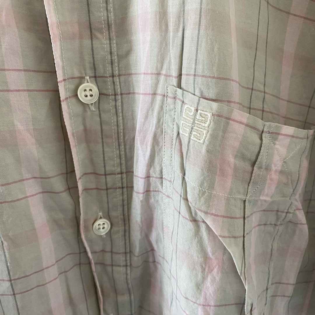 GIVENCHY(ジバンシィ)のOLDGIVENCHYオールドジバンシージバンシィー半袖チェックシャツメンズm メンズのトップス(シャツ)の商品写真