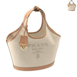 プラダ(PRADA)のプラダ PRADA トートバッグ リネン ブレンド ミディアム ショッピングバッグ 2024年春夏新作 1BG471OAH 2DLI(トートバッグ)