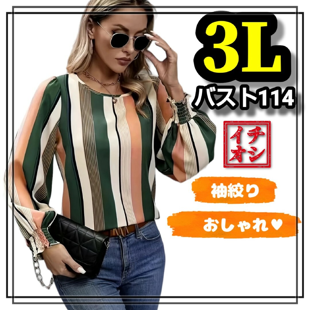 大きいサイズ レディース トップス シャツ ブラウス 長袖 XL 3L 4L レディースのトップス(シャツ/ブラウス(長袖/七分))の商品写真