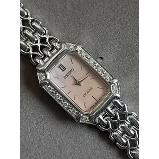セイコー(SEIKO)のセイコーエクセリーヌ 美品 シェル 12Pダイヤ レディース ジュエリークォーツ(腕時計)