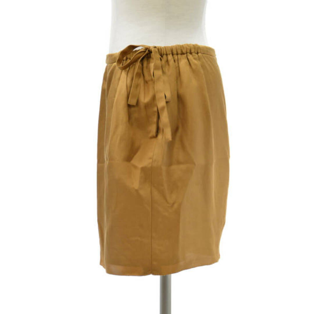 UNITED ARROWS(ユナイテッドアローズ)のドゥロワー Drawer ユナイテッドアローズ UNITED ARROWS シルク×コットン ウエストリボン ミニ スカート ブラウン レディース F-M6559 レディースのスカート(ミニスカート)の商品写真