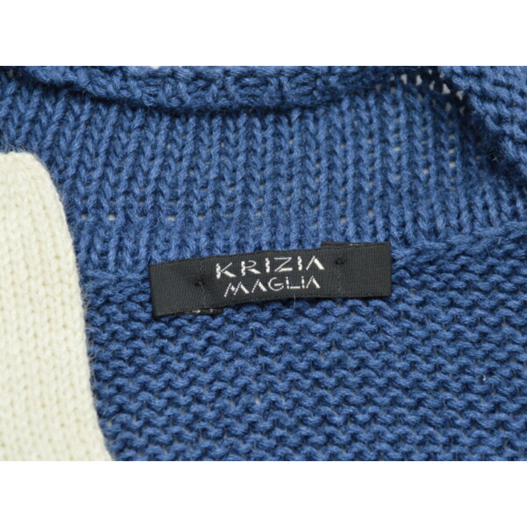 クリッツィアマグリア KRIZIA MAGLIA シルク×リネン ニットセーター 40サイズ ブルー イタリア製 レディース F-M6749 レディースのトップス(ニット/セーター)の商品写真