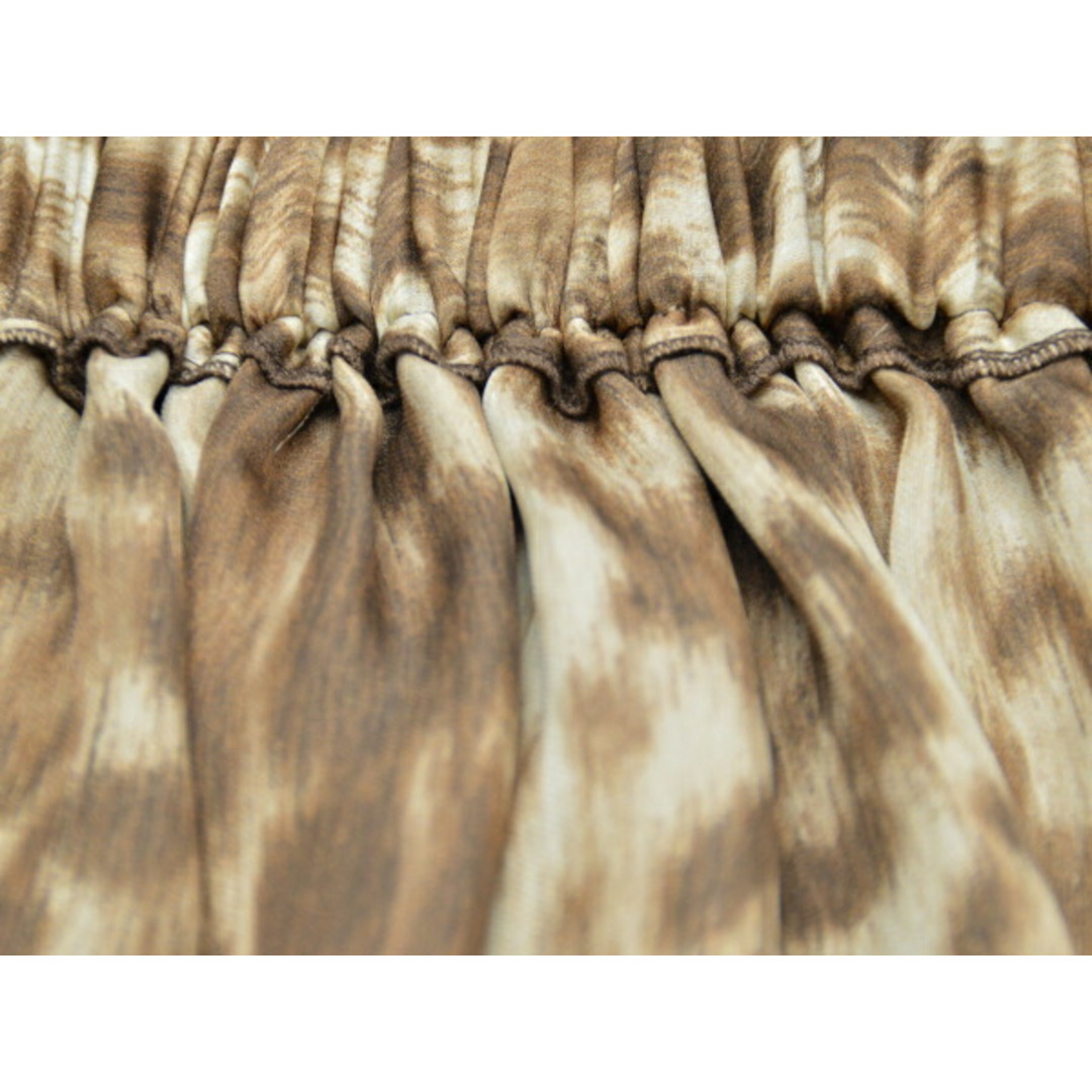 UNITED ARROWS(ユナイテッドアローズ)のドゥロワー Drawer ユナイテッドアローズ UNITED ARROWS シルク100% ギャザー スカート 38サイズ レオパード レディース F-M7249 レディースのスカート(ミニスカート)の商品写真