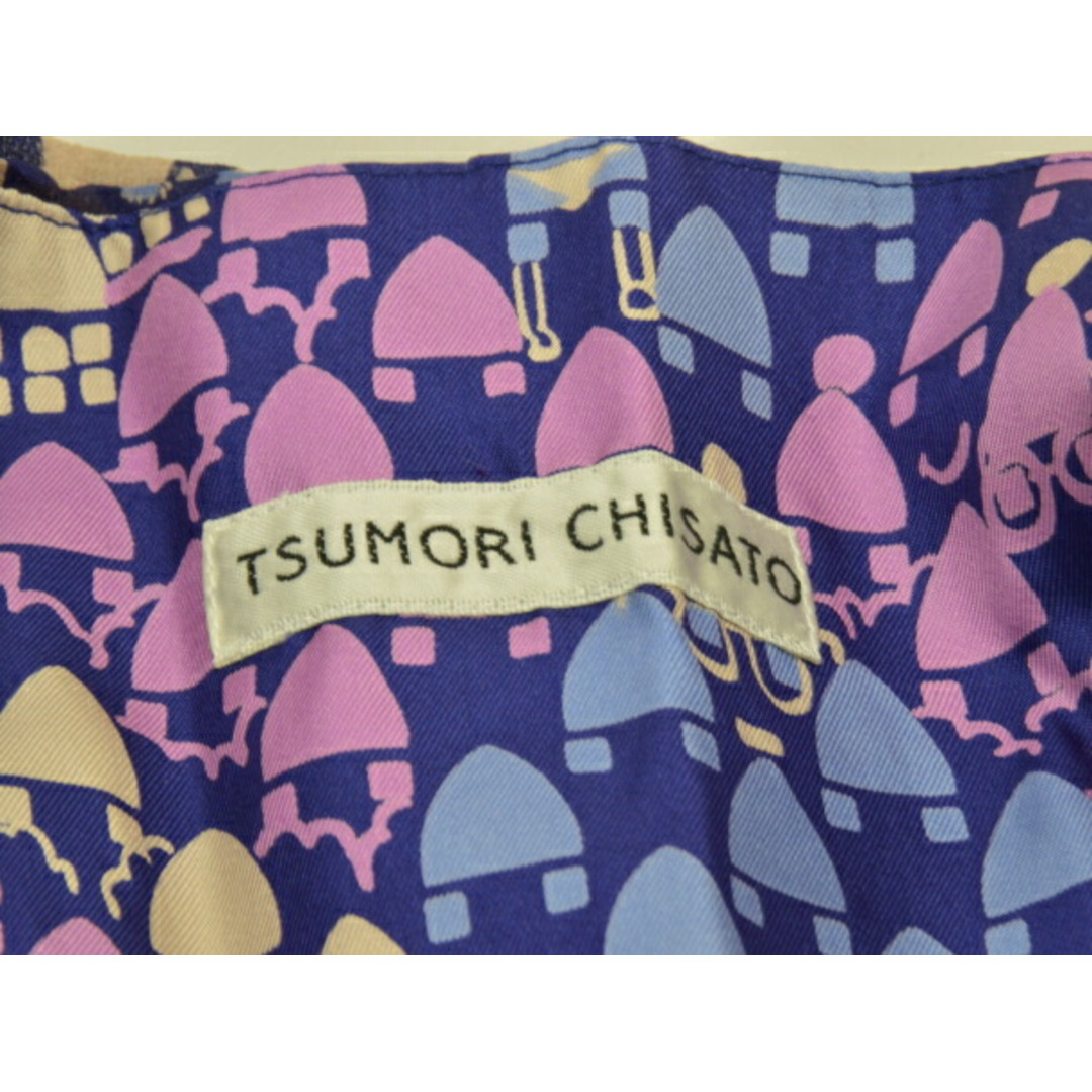 TSUMORI CHISATO(ツモリチサト)のツモリチサト TSUMORI CHISATO ミニ スカート シルク 総柄 2サイズ パープル×ネイビー レディース j_p F-M8986 レディースのスカート(ミニスカート)の商品写真