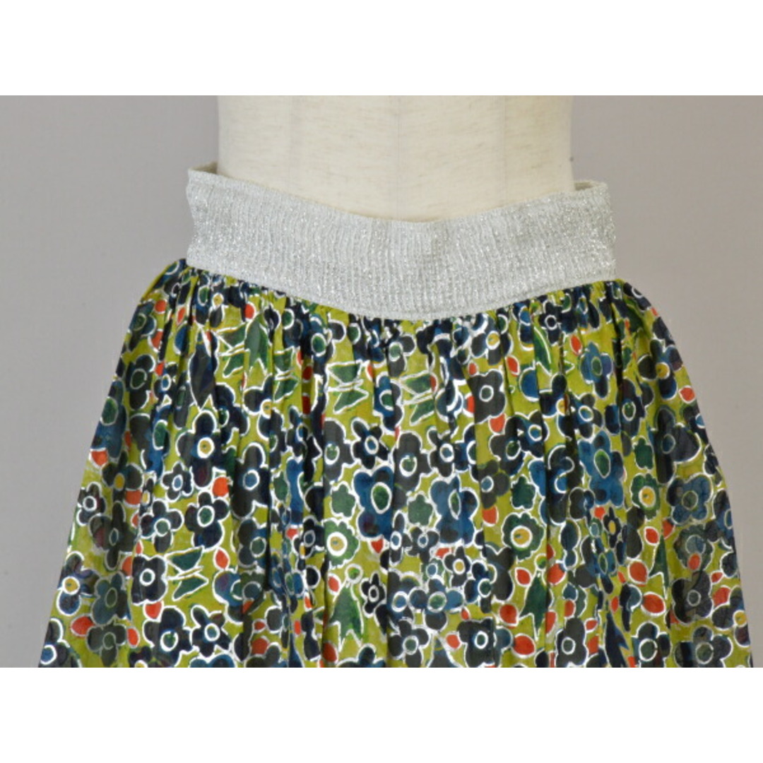 TSUMORI CHISATO(ツモリチサト)のツモリチサト TSUMORI CHISATO ミニ スカート シルク 総柄 2サイズ グリーン×マルチカラー レディース j_p F-M9036 レディースのスカート(ミニスカート)の商品写真