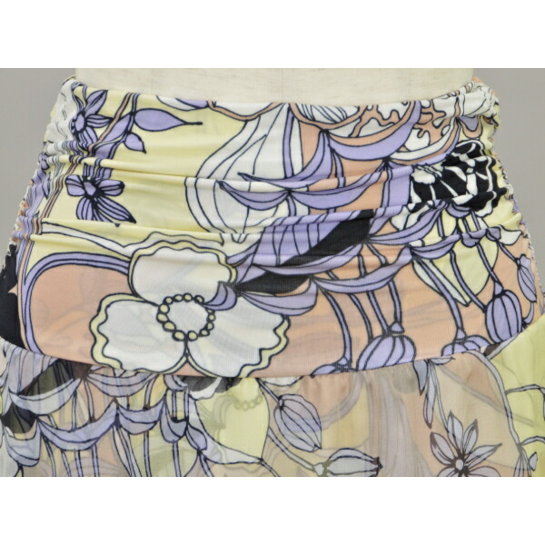 パオラフラーニ PAOLA FRANI 花柄 レーヨン ミニスカート 36サイズ マルチカラー イタリア製 レディース F-M9097 レディースのスカート(ミニスカート)の商品写真