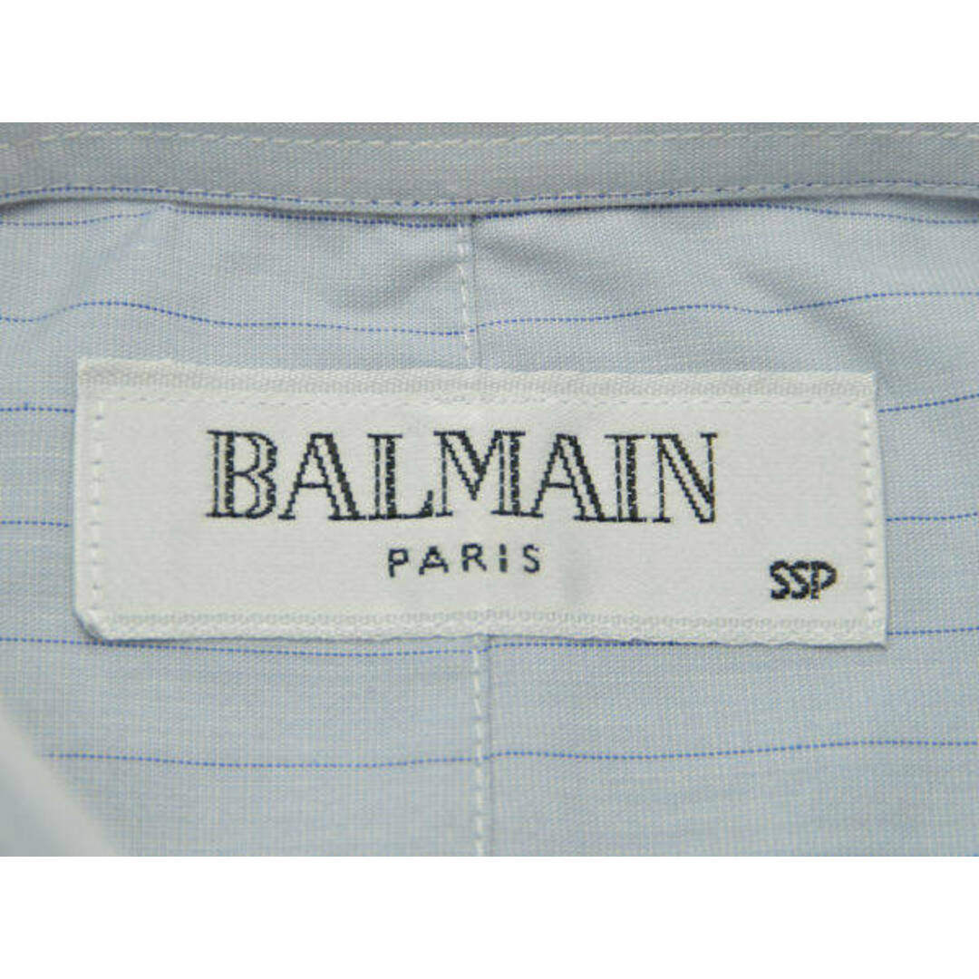 BALMAIN(バルマン)のバルマン BALMAIN 形態安定加工 カッターシャツ ストライプ ブルーグレー メンズ F-M9574 メンズのトップス(シャツ)の商品写真