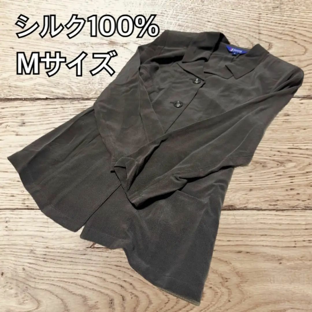 ジャケット 新品 Mサイズ SILK シルク 絹 100% テーラード ジャスミ レディースのジャケット/アウター(テーラードジャケット)の商品写真