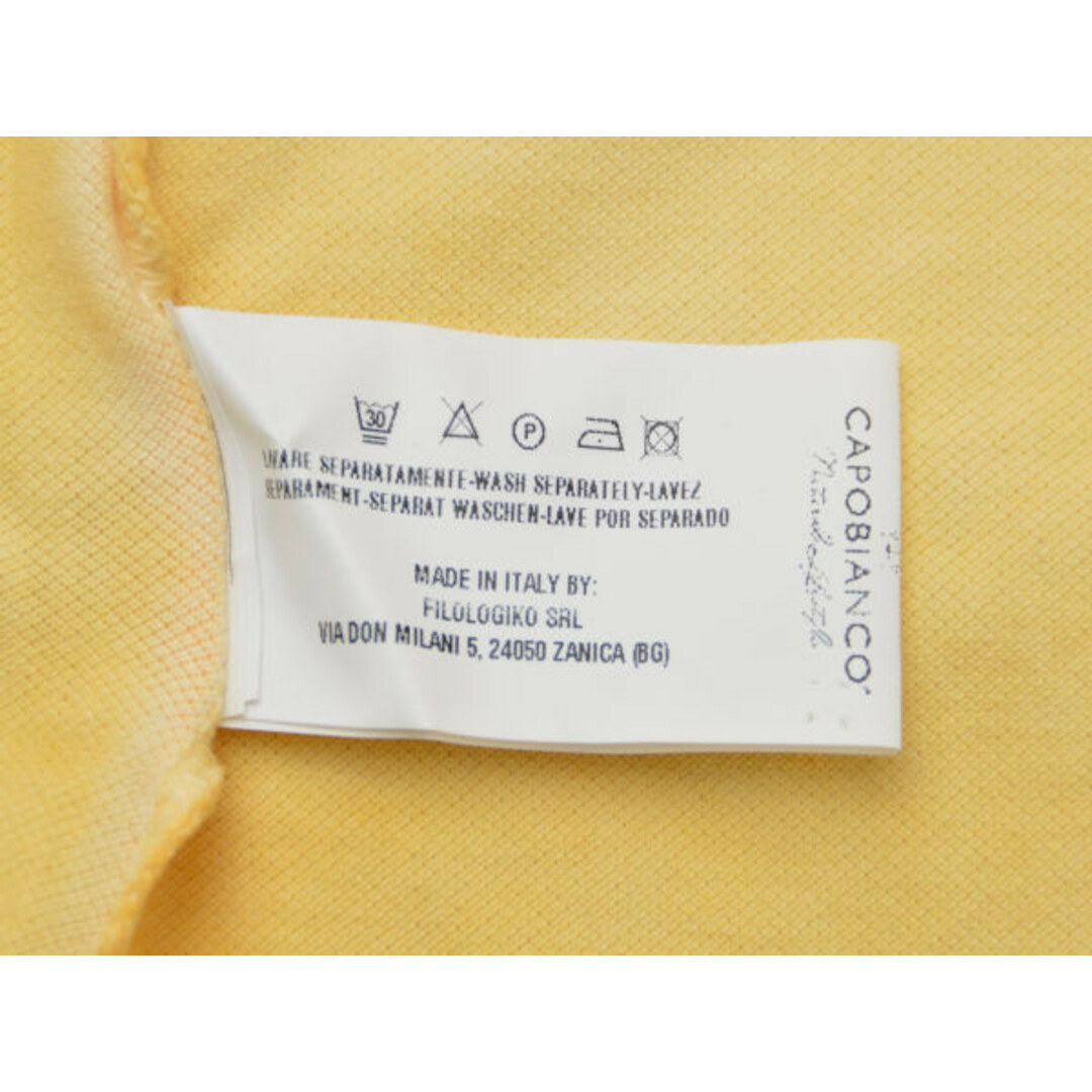 カポビアンコ CAPOBIANCO ポロシャツ 半袖 コットンポリウレタン 50サイズ イエロー イタリア製 メンズ F-M9970 メンズのトップス(ポロシャツ)の商品写真