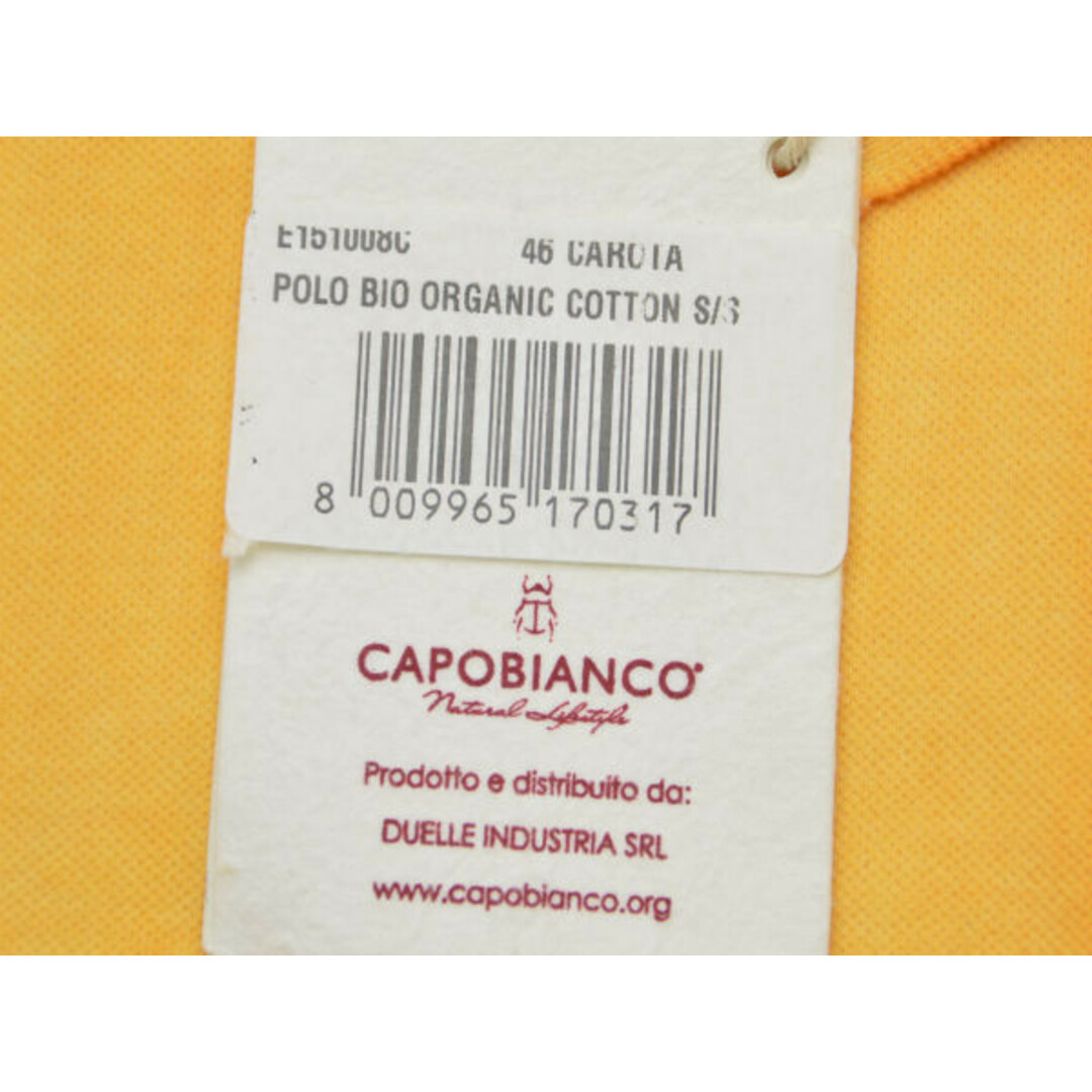 カポビアンコ CAPOBIANCO ポロシャツ 半袖 コットンポリウレタン 46サイズ イエロー イタリア製 メンズ F-M9972 メンズのトップス(ポロシャツ)の商品写真