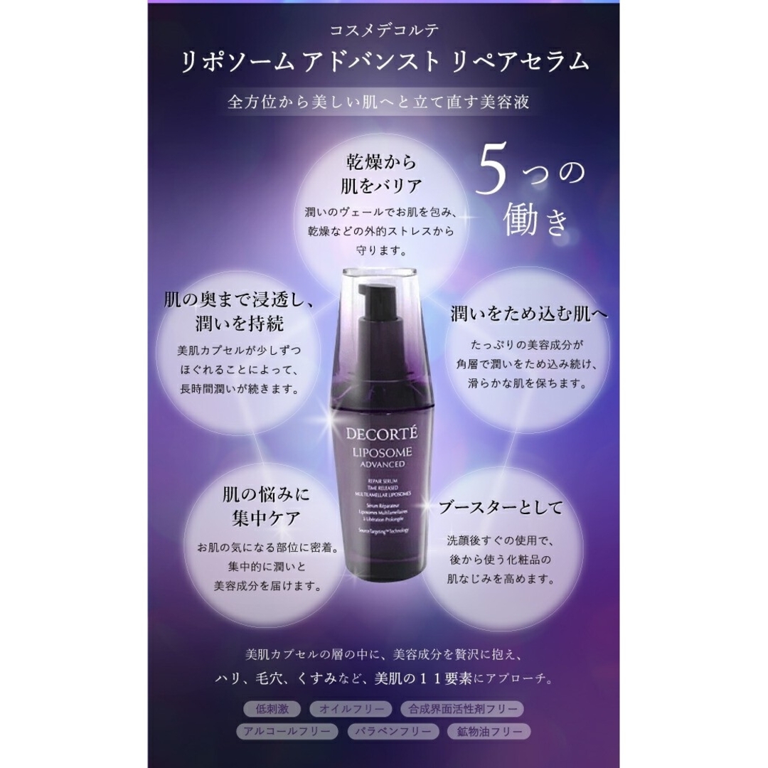 COSME DECORTE(コスメデコルテ)の【正規品75ml×1本】新品フィルム付COSME DECORTEリポソームセラム コスメ/美容のスキンケア/基礎化粧品(美容液)の商品写真