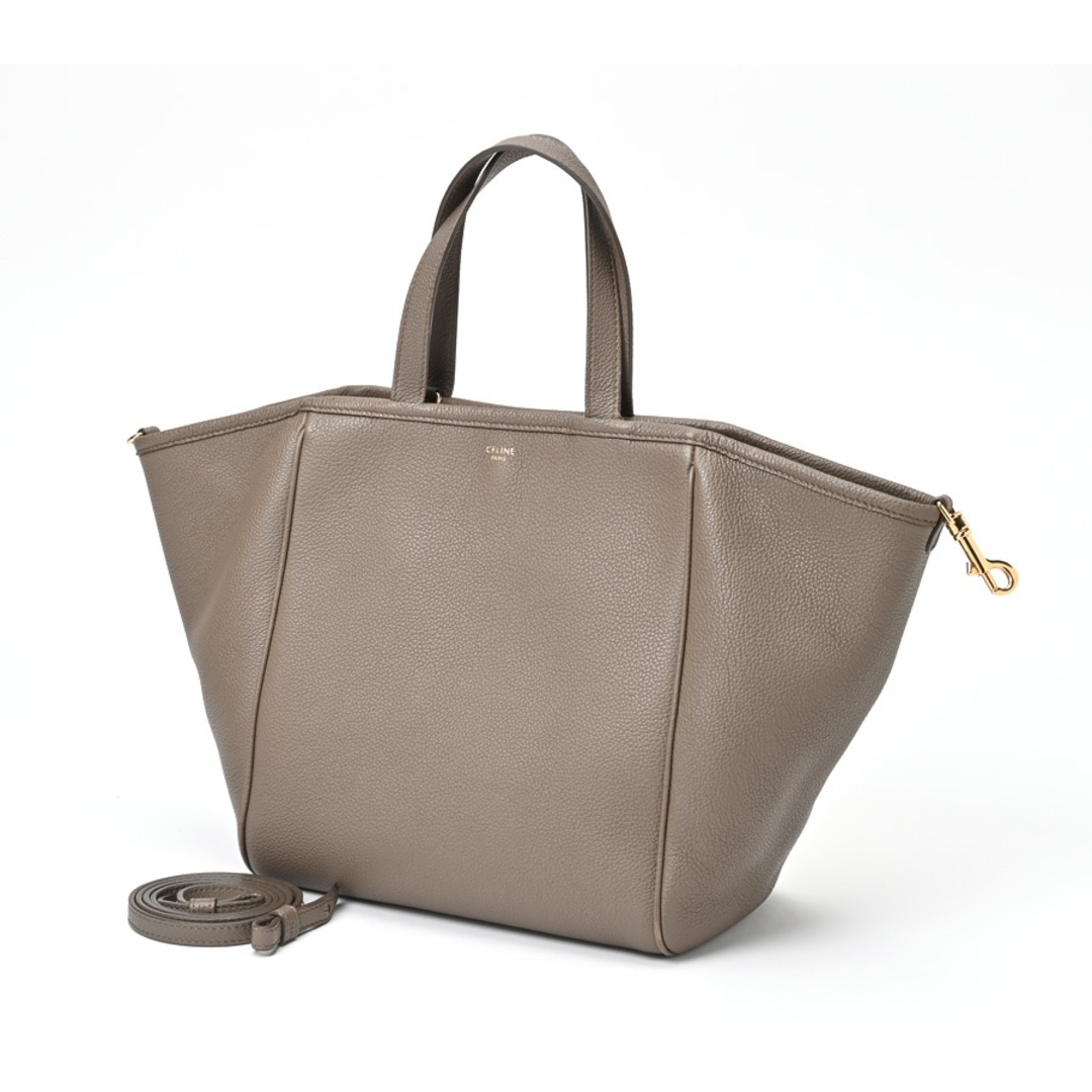 celine(セリーヌ)のセリーヌ / CELINE　スモール フォールド カバ / トートバッグ　19407　グレインドカーフスキン　グレージュ系　【中古】 商品番号 E-155535 レディースのバッグ(トートバッグ)の商品写真