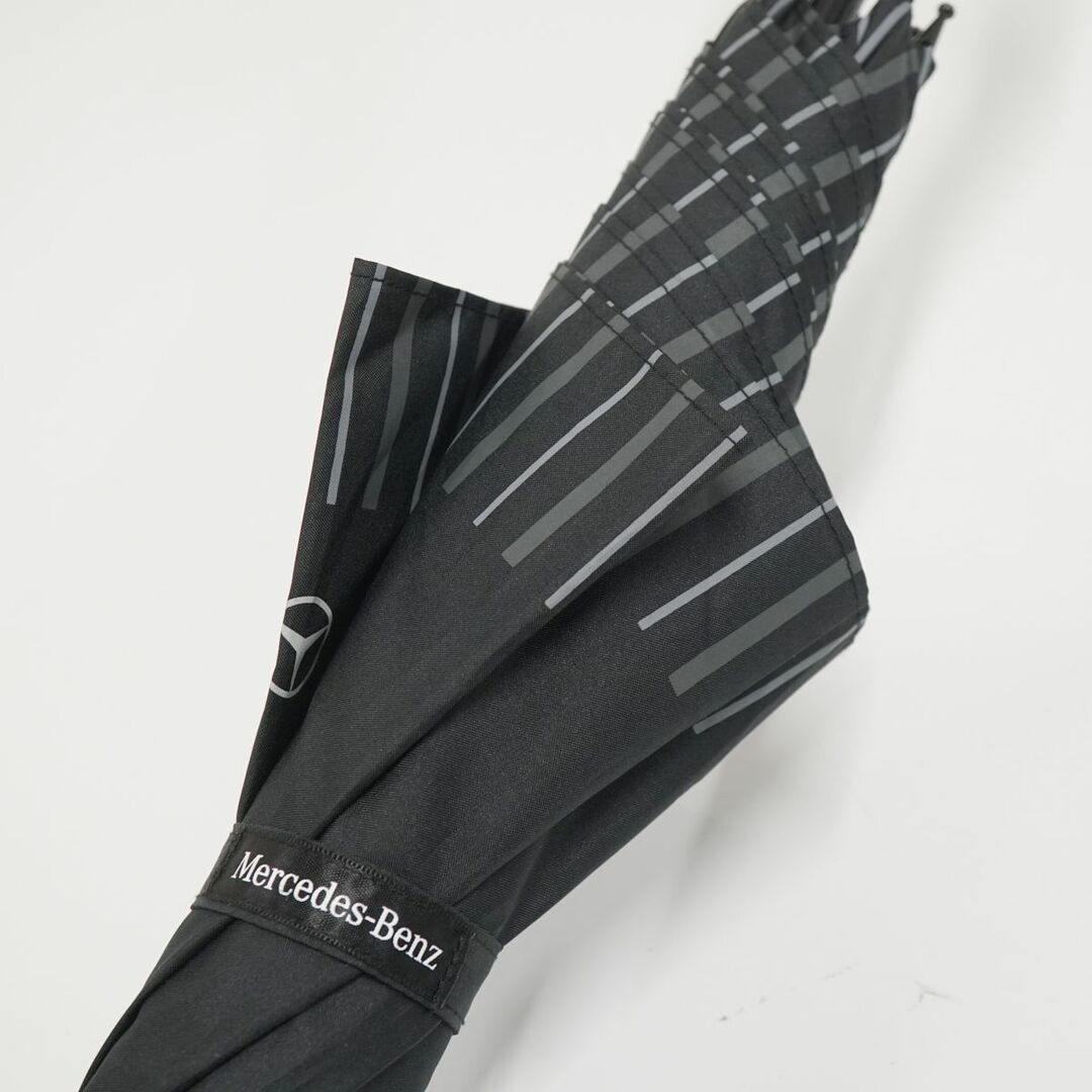 傘 Mercedes-Benz メルセデスベンツ USED美品 ブラック エンブレム 非売品 ノベルティ 65cm A0738 メンズのファッション小物(傘)の商品写真