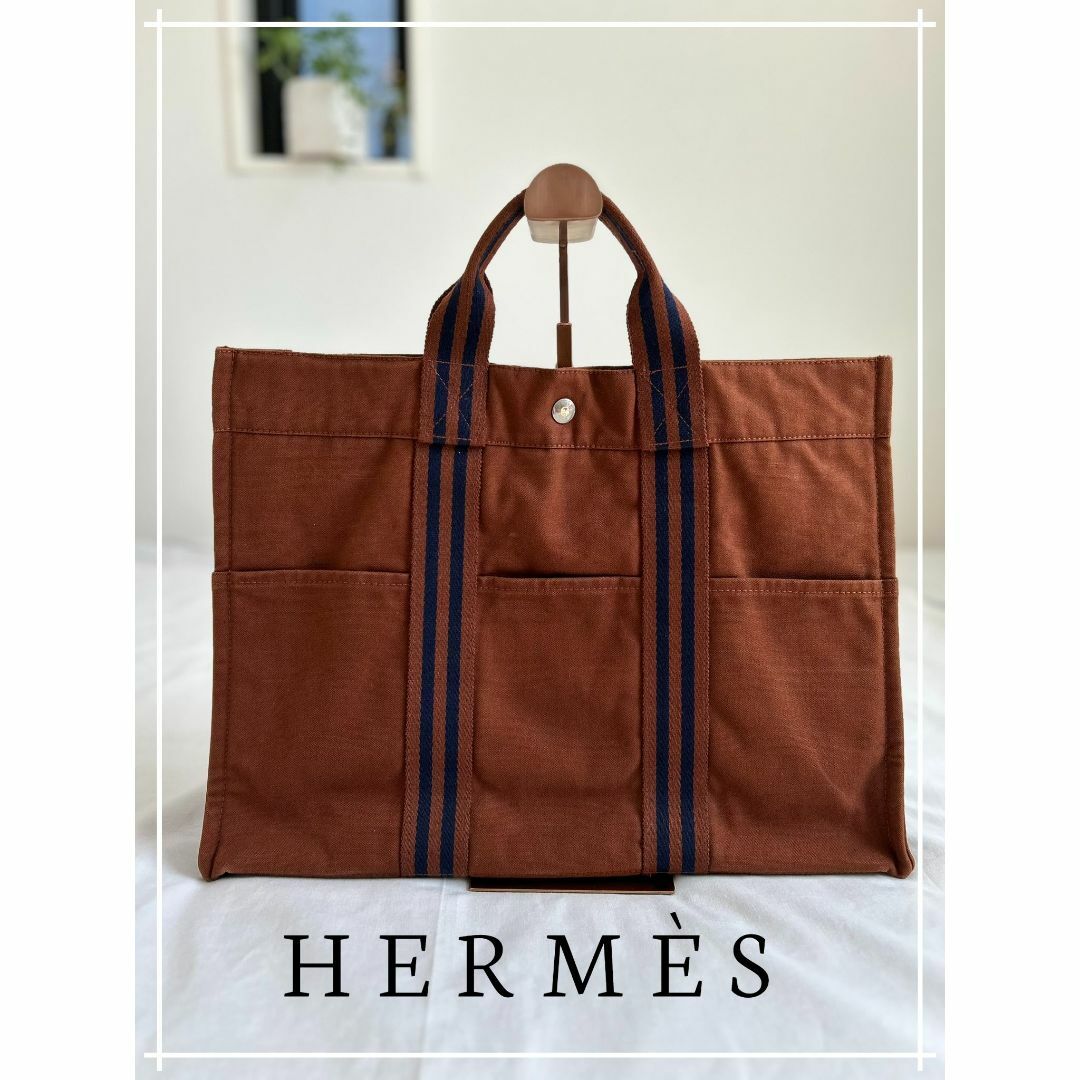 Hermes(エルメス)の✦美品 HERMES フールトゥ MM ブラウン/ネイビー 905-25 レディースのバッグ(トートバッグ)の商品写真