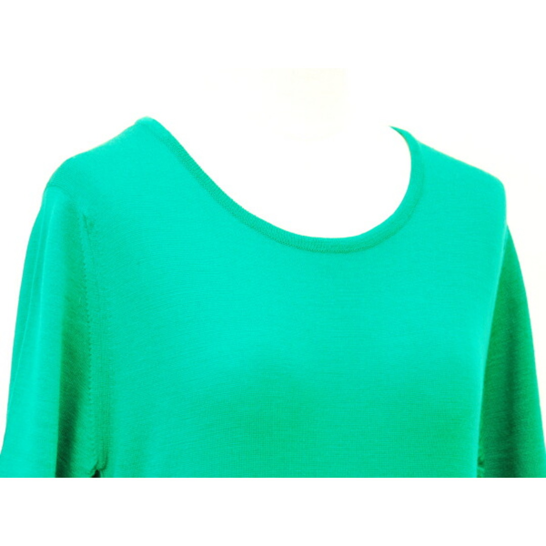 JOHN SMEDLEY(ジョンスメドレー)のジョンスメドレー JOHN SMEDLEY MERINO WOOL EXTRAFINE ニットセーター Sサイズ グリーン(MALACHITE) イギリス製 レディース F-S2060 レディースのトップス(ニット/セーター)の商品写真