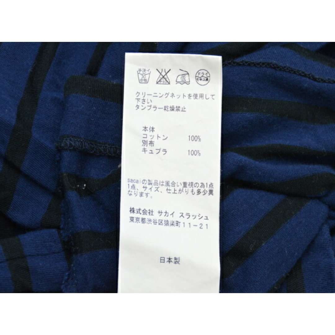 sacai(サカイ)のサカイ ラック sacai luck ボーダー 半袖 Tシャツ/カットソー 2サイズ ネイビー レディース F-S2436 レディースのトップス(Tシャツ(半袖/袖なし))の商品写真