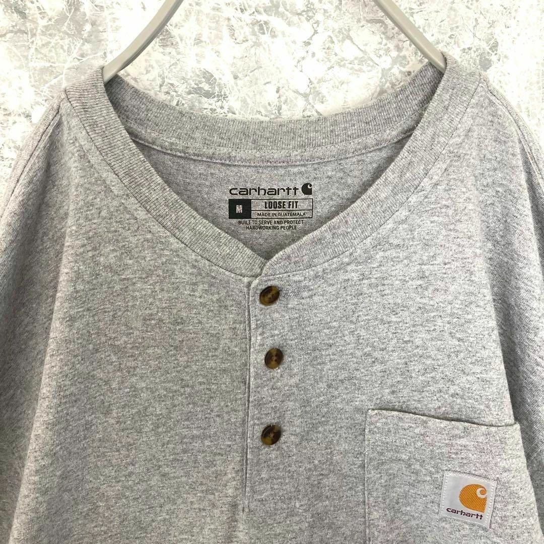 carhartt(カーハート)のIT152 US古着カーハートブランドタグ1/4ボタンプルオーバーロングTシャツ メンズのトップス(Tシャツ/カットソー(七分/長袖))の商品写真