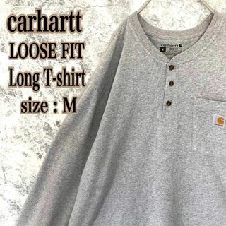 カーハート(carhartt)のIT152 US古着カーハートブランドタグ1/4ボタンプルオーバーロングTシャツ(Tシャツ/カットソー(七分/長袖))