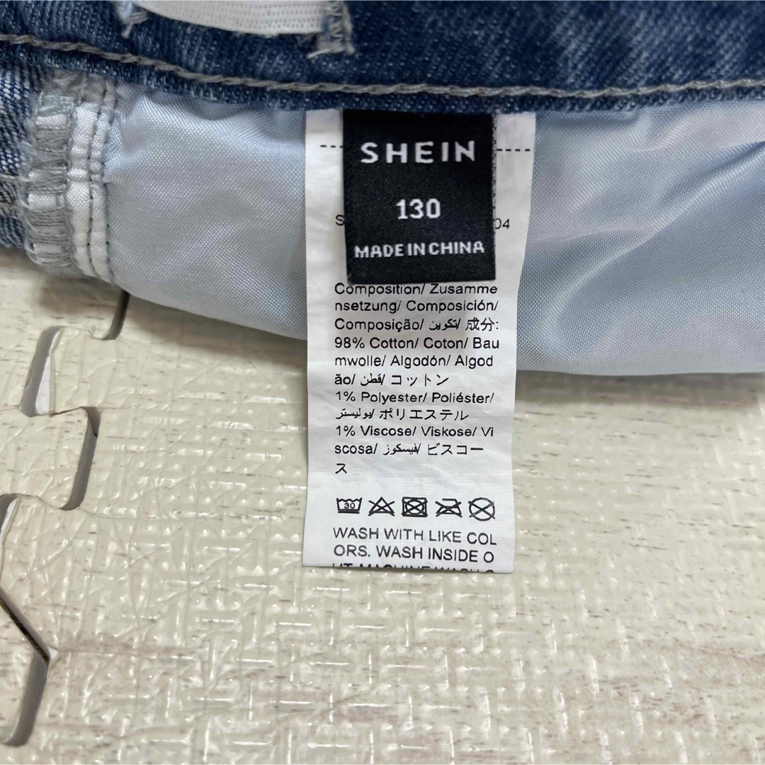 SHEIN(シーイン)の★未使用★ SHEIN シーイン デニムスカート ミニスカート 130センチ キッズ/ベビー/マタニティのキッズ服女の子用(90cm~)(スカート)の商品写真