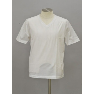 エディフィス(EDIFICE)のエディフィス EDIFICE Vネック 半袖 Tシャツ/カットソー XLサイズ ホワイト メンズ F-S3897(Tシャツ/カットソー(半袖/袖なし))