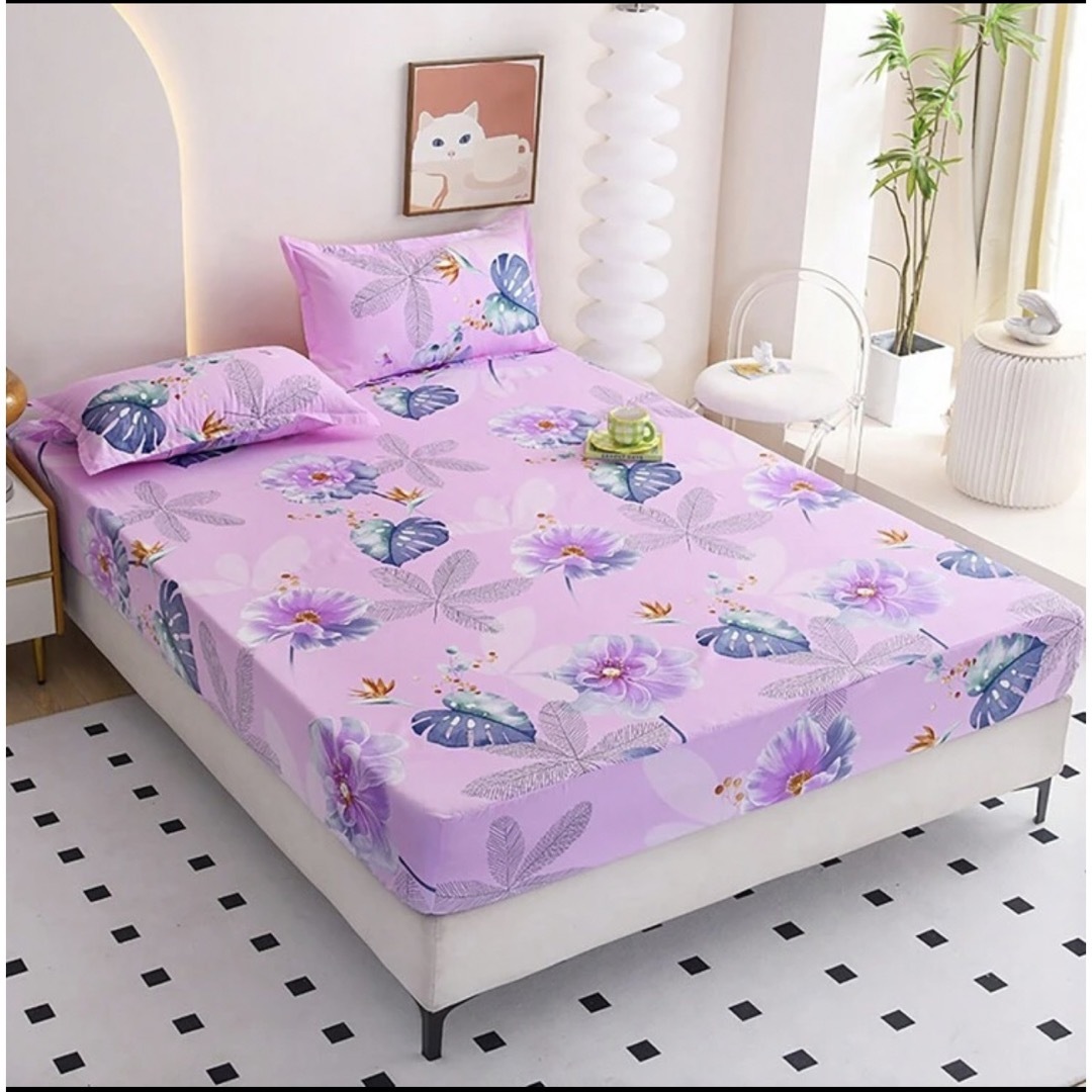 double bed sheet cover インテリア/住まい/日用品のベッド/マットレス(ダブルベッド)の商品写真