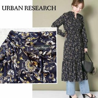 アーバンリサーチ(URBAN RESEARCH)のURBAN RESEARCH ヴィンテージフラワーワンピース　フリー　ブラック(ロングワンピース/マキシワンピース)