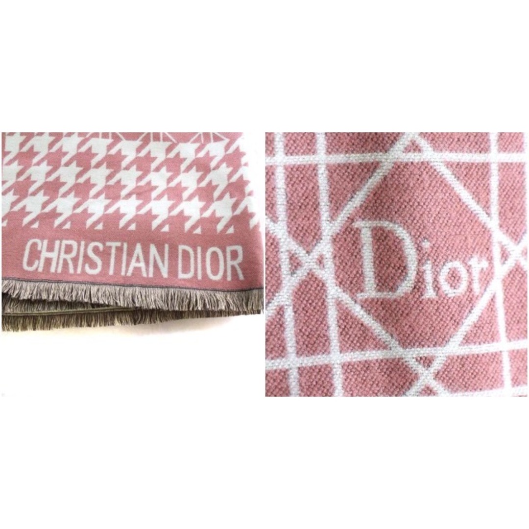 Christian Dior(クリスチャンディオール)のクリスチャンディオール ストール マフラー カナージュ ロゴ フリンジ ピンク レディースのファッション小物(ストール/パシュミナ)の商品写真