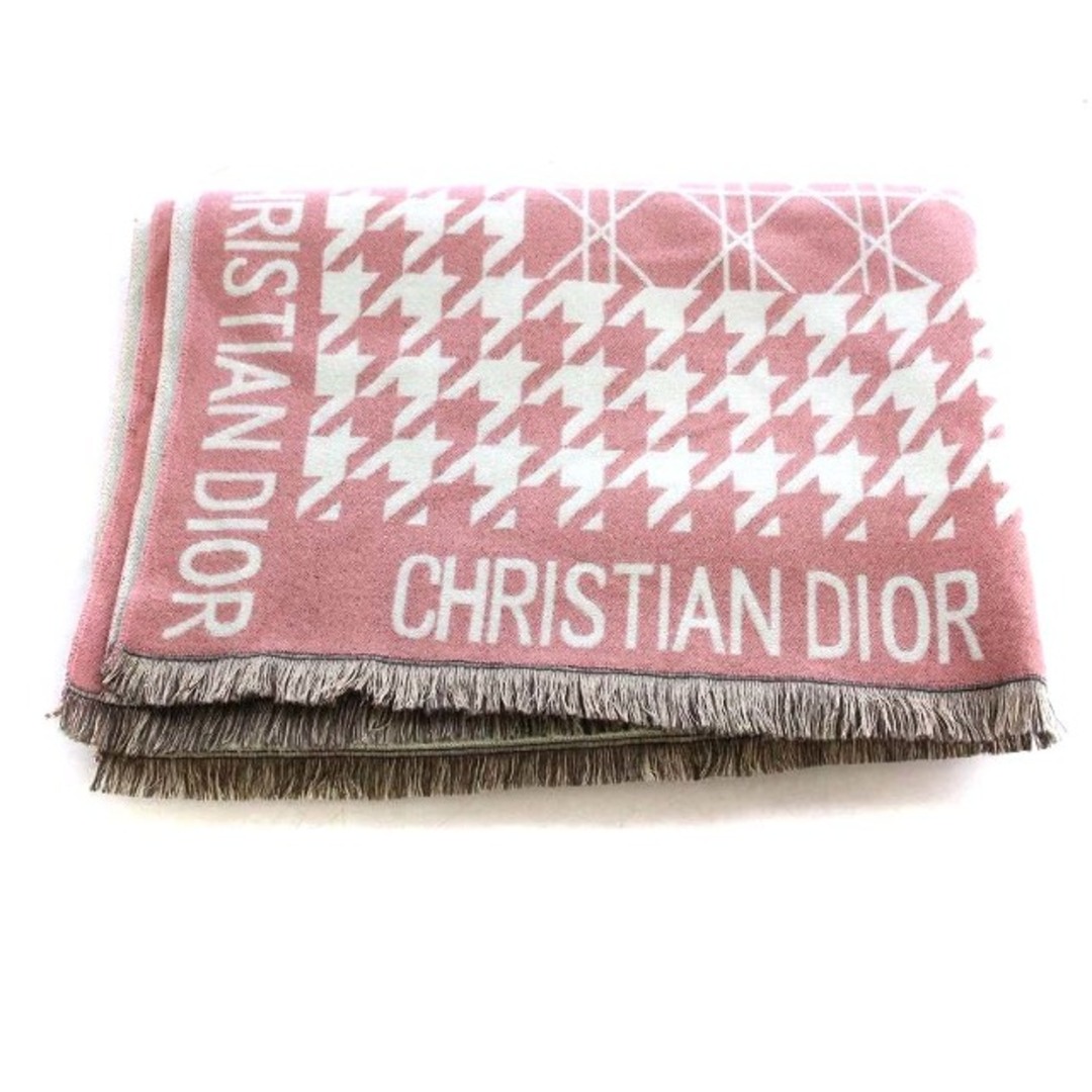 Christian Dior(クリスチャンディオール)のクリスチャンディオール ストール マフラー カナージュ ロゴ フリンジ ピンク レディースのファッション小物(ストール/パシュミナ)の商品写真