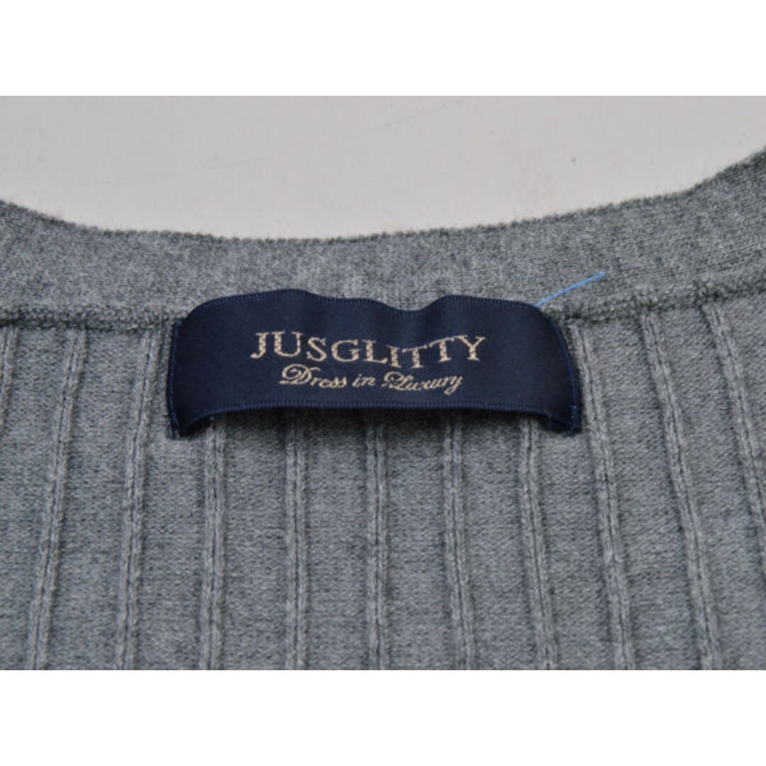 JUSGLITTY(ジャスグリッティー)のジャスグリッティー JUSGLITTY カーディガン 2サイズ グレー レディース j_p F-S4311 レディースのトップス(カーディガン)の商品写真