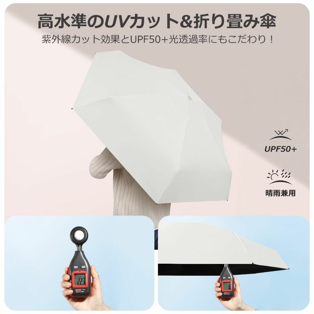 【色: 濃いグリーン1】BISON DENIM 折りたたみ傘 日傘 超軽量 レデ レディースのファッション小物(その他)の商品写真