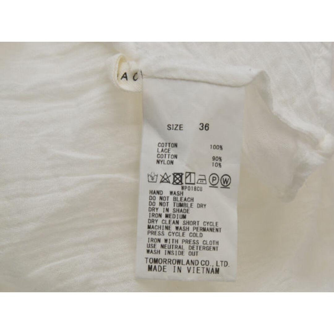 MACPHEE(マカフィー)のマカフィー MACPHEE コットンレース シャツ/ブラウス 長袖 36サイズ ホワイト レディース j_p F-S4326 レディースのトップス(シャツ/ブラウス(半袖/袖なし))の商品写真