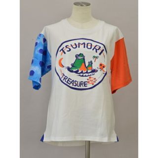 ツモリチサト TSUMORICHISATO Tシャツ/カットソー TREASURE ISLAND PRINT T-SHIRT 2 白 レディース j_p ad2023 F-S4329