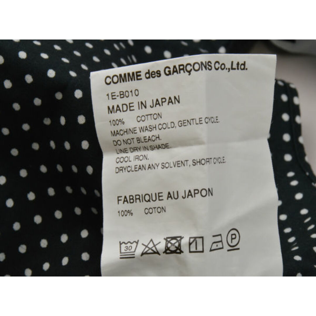 BLACK COMME des GARCONS(ブラックコムデギャルソン)のコムデギャルソン BLACK COMME des GARCONS シャツ/ブラウス 半袖 ドット XSサイズ 黒 1E-B010 AD2020 メンズ j_p F-S4401 メンズのトップス(シャツ)の商品写真